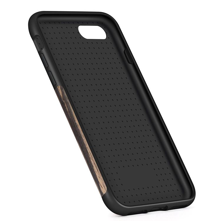 Black Sandalwood Soft Wood Case For iPhone SE 8 7