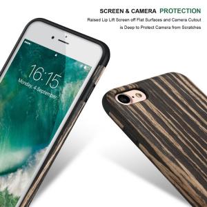 Black Sandalwood Soft Wood Case For iPhone SE 8 7