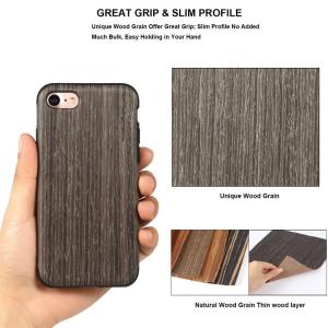 Black Apricot Soft Wood Case For iPhone SE 8 7