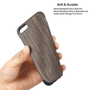 Black Apricot Soft Wood Case For iPhone SE 8 7