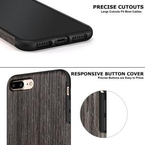 Black Apricot Soft Wood Case for iPhone 7+ 8+