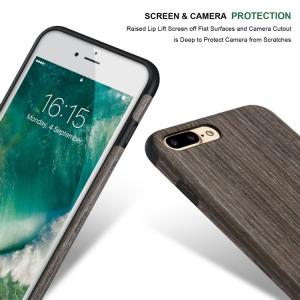 Black Apricot Soft Wood Case for iPhone 7+ 8+