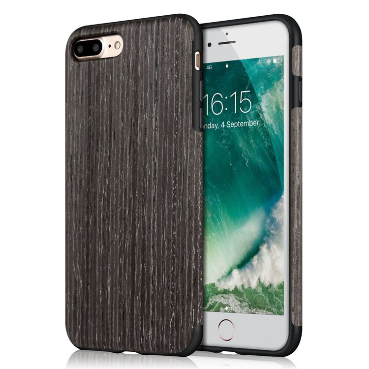 Black Apricot Soft Wood Case for iPhone 7+ 8+