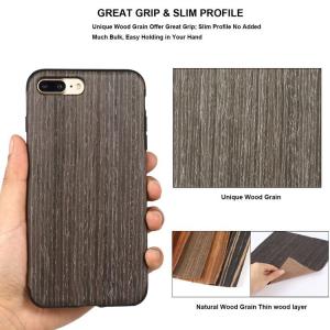 Black Apricot Soft Wood Case for iPhone 7+ 8+