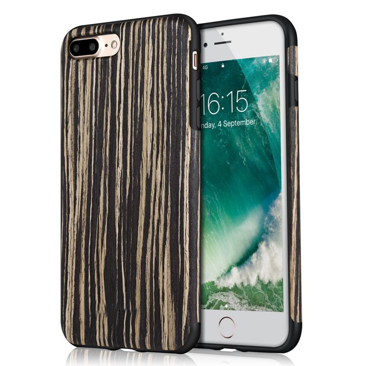 Black Sandalwood Soft Wood  Case for iPhone 7+ 8+