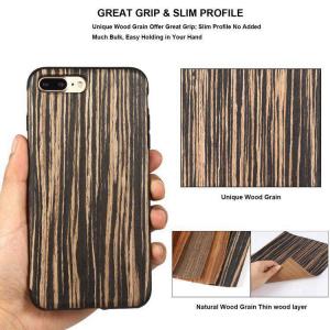 Black Sandalwood Soft Wood  Case for iPhone 7+ 8+