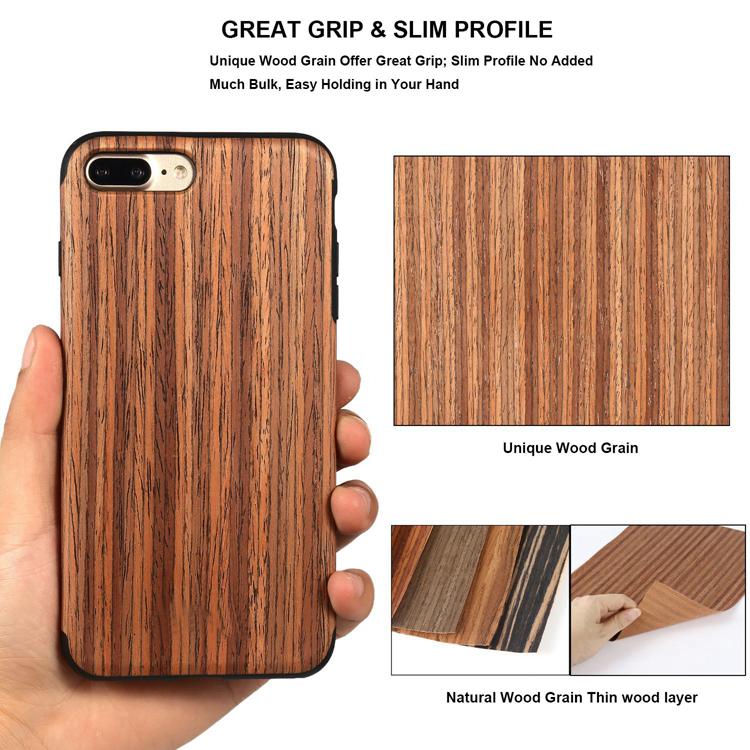 Red Sandalwood Soft Wood Case for iPhone 7+ 8+