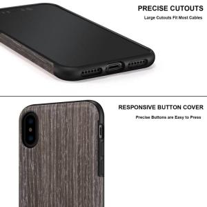 Black Apricot Soft Wood  Case for iPhone XS X