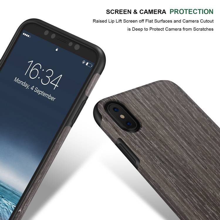 Black Apricot Soft Wood  Case for iPhone XS X