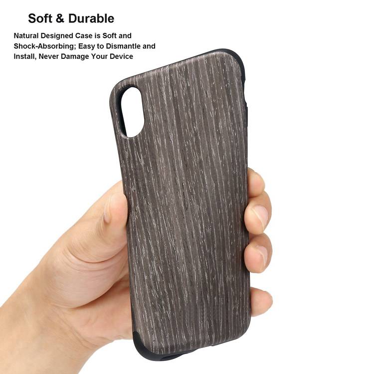 Black Apricot Soft Wood  Case for iPhone XS X