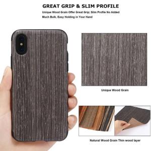 Black Apricot Soft Wood  Case for iPhone XS X