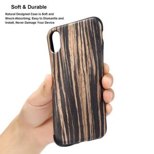 Black Sandalwood Soft Wood  Case for iPhone XS X