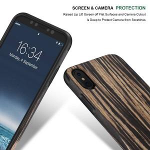 Black Sandalwood Soft Wood  Case for iPhone XS X