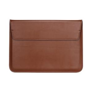 Brown PU Leather Square Bag Sleeve With Stand