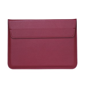 PU Leather Square Bag Sleeve With Stand Wine Red