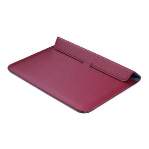 PU Leather Square Bag Sleeve With Stand Wine Red