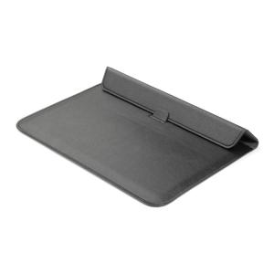 PU Leather Square Bag Sleeve With Stand Black Grey