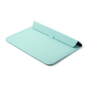 PU Leather Square Bag Sleeve With Stand Mint Green